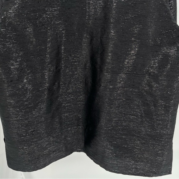 Real Clothes Saks Fifth Avenue Silk Top Size XL Black Shimmer Button Down - Picture 9 of 9